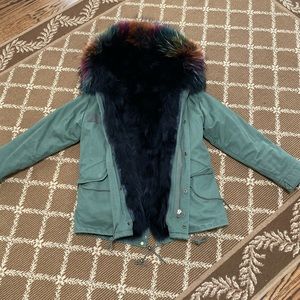 Fur Parka genuine fur size xs